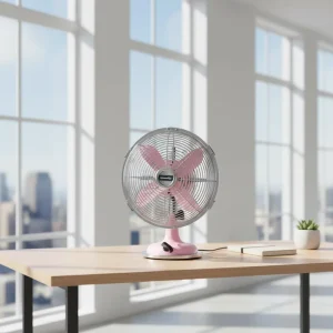 High Speed Electric Portable Mechanical Control Outdoor Use Air Cooling Fan DC Motor Vintage Design Chrome Finish Household