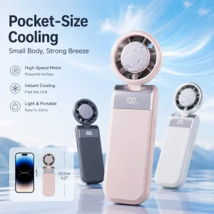 High Speed Foldable 3350mAh Quick Ice Cooling Handheld Neck Fan Table Fan Mini Portable Fan
