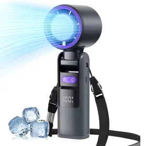 High Speed K801 Lightweight Portable Powerful 199 Gear USB Rechargeable Handheld Cooling Foldable Pocket LED Display Fan