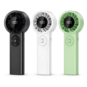High Speed Portable Handheld Fan with LED Display 100 Speed Adjustment Type C Rechargeable Battery Cooling Fan