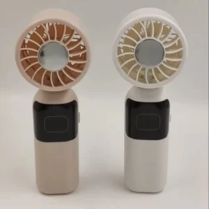 High Speed Portable Wearable Foldable Mini Multifunctional Smart Handheld Fan Digital Display USB Plastic Household Car