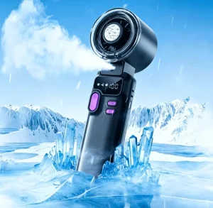 High Speed Type C Foldable Ice Cooling Air Cooler Standing Handheld Portable Mini Fan for Camping Sport Office