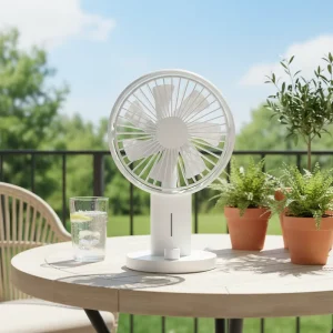 High Speed Type C Rechargeable Desktop Fan 2000mAh Battery 100 Speed Settings Energy Efficient Class Electric Box for Office