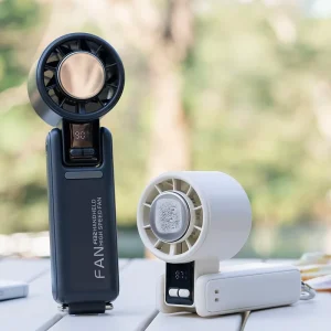 High Speed USB Charging Digital Display Air Cooling Fan Foldable Portable Small Fan Mini Handheld Fan With Hook