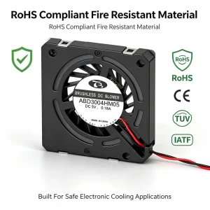 High Static Pressure Blower 5V DC 30x30x4.7mm Waterproof Small Cooling Fan UL94V0 Flame Retardant For Telecom System