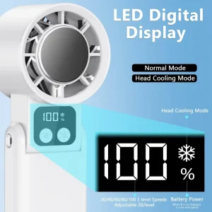 High Velocity Portable Foldable Handheld Fan 3600mAh Rechargeable USB Air Blower Cooling Fan for Travel Camping Outdoor OEM