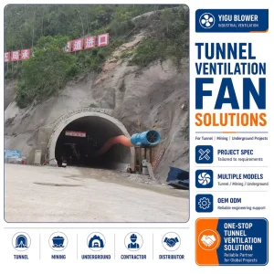High Velocity Tunnel Engineering Fan Blower Heavy Duty Large Scale Ventilation System for Construction Sites and Mining
