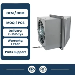 High Volume External Rotor Square Housing Wall Mounted Axial Fan for Concrete Brick Wall Installation