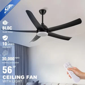 High Wind Speed CB CE Approved DC Motor Indoor Home Decorative Remote Control LED Ceiling Fan With Light
