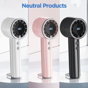 High Wind Wind Cannon Turbo Fan LED Digital Screen 5-Speed USB Rechargeable Pocket Fan for Cycling Fishing Sports Cooling
