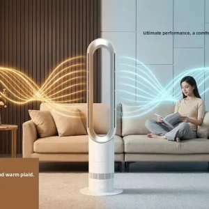 High quality Metal Leafless Electric Fan Household Ultra silent Vertical air Circulation Smart Fan Dual purpose Hot and Cold