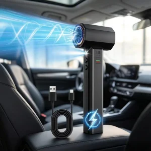 High-speed Brushless Air Duster Cordless Portable Violent Fan Rechargeable Digital Screen and Efficient Crevice Dust Cleaning