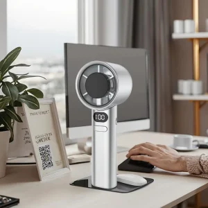 High speed Cooling Handheld Summer Mini Battery Powered Turbo Bladeless Oscillating Desktop Fan USB Outdoor for Car & Hotel Use