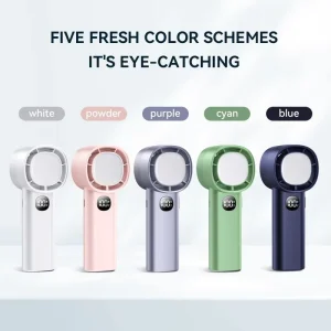 High speed Handheld Wearable Mini Fan USB Power Digital Display Portable Outdoor Rechargeable Car Compatible