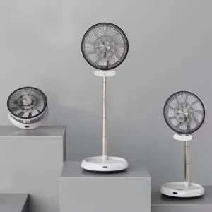 Home Appliance 12V DC Stand Fan High Speed Rechargeable Fan for Bedroom Living Room Electric Pedestal Fan