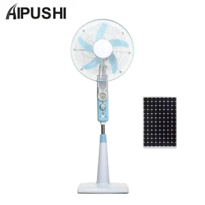 Home Appliance 12V Solar Standing Fan Rechargeable Charging Battery Fan 16Inch AC DC Stand Fan USB Port With Remote Control