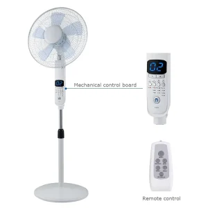 Home Appliance Indoor Office Bedroom Plastic Digital Display Remote Control Electric Smart 16 Inch Pedestal Stand Fan