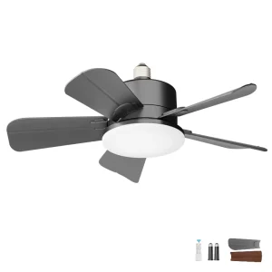 Home LED Quiet 17 Inch Ceiling Fan With Light Ventilador Bedroom Remote Control