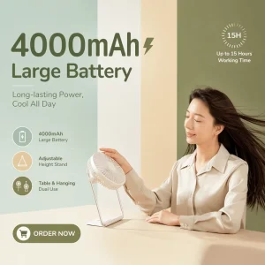 Home Quiet Retractable Portable Foldable Cooling Desktop Led Light Fans Usb air Cooler Folding Portable Rechargeable Desk Fan
