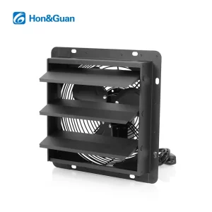 Hon&Guan 10 Inch Heavy Duty Shutter Exhaust Fan Industrial Wall Mounted Ventilation Fan for Warehouse Workshop