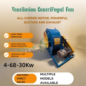 Horizontal 30KW Centrifugal Fan Industrial Workshop Cooling Air Exchange Fan