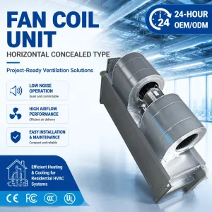 Horizontal Concealed Hydronic Ducted Fancoil Chilled Water Ceiling Fcu Fan Coil Unit for Heating and Cooling