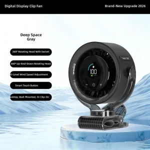 Hot 100 Speed Rechargeable USB Desk Fan LED Display 360° Rotation Portable Clip on Fan for Stroller Bed Travel Camping Golf Gym