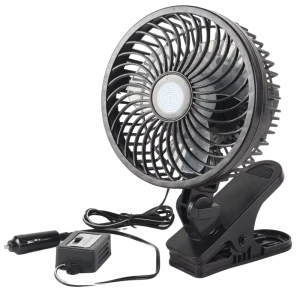 Hot Selling 12V Full Guard Auto Cooling Fan Oscillating Clip Fixed Car Fan Plastic