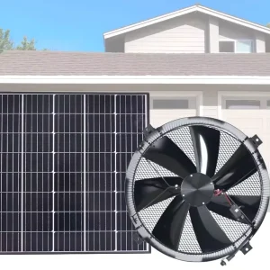 Hot Selling 40W Solar Powered Wall Mounted Axial Fan IP68 Brushless DC Motor OEM Available 5 Year Warranty 12 Inch Blades 24V