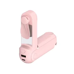 Hot Selling 5 1 Portable Wearable Handheld Mini Fan Foldable Rechargeable 1200mAh Two Speed USB Connection Cooling Plastic Box