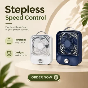 Hot Selling Electric Mini Rechargeable Strong USB Powerful and Air Desk Stepless Desktop Adjustable Fans Table Fan
