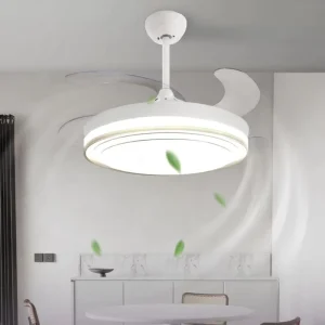 Hot Selling Home Decorative Indoor Invisible Ceiling Fan with Remote Control Retractable Ceiling Fans with Light