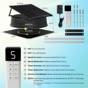 Hot Selling OEM ODM Solar Powered DC Brushless Roof Fan for Residential Greenhouse Factory Commercial Exhaust Ventilation