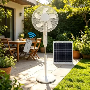 Hot Selling Solar Charging Fan with Silent and Strong Wind Power 16 Inch Outdoor Fan with Solar Panel