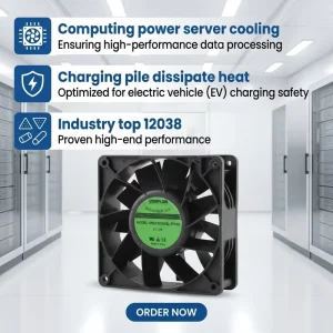 Hot Supplier AC DC EC Axial Cooling Fan Series 120x120x38mm PBT Blades Model 12038 Made in China for Energy Storage Cabinet EV