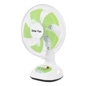 Hot selling 12inch DC Plastic Mechanical Solar Fan Rechargeable with Adapters and Solar Panels for Outdoor Use