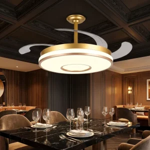 Hotel Household LED Ceiling Fan Light Variable Frequency Full Copper Motor Class A 36W Silent 29dB Remote Control 3 Blade