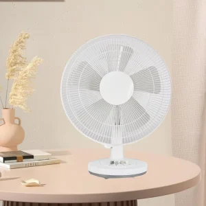 Household 16 Inch 45W Powered Copper Motor Cooling 3 Speeds Oscillating Fan Small Electric Table Fan