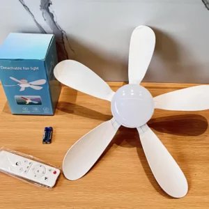 Household Ceiling Fan with Light E27 Screw in Ceiling Fans with Remote Control Silent LED Garage Fan 3000-6500K Brightness