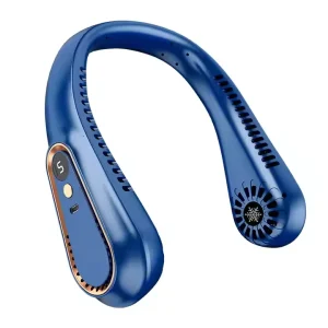 Household Mini Neck Fan Portable Bladeless USB Rechargeable Wearable Sports Fan with Light Battery Cooling