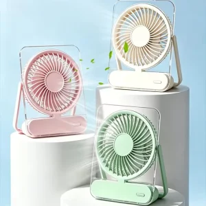 Household Simple Lightweight Ultra-thin Fan With Desktop Stand Smart Portable 1200mAh Four Gears Small Table Intelligent Fan
