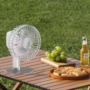 Household Ultra Thin Transparent Table Fan 4 Speed Low Noise Desk Fan with Direct Power Supply