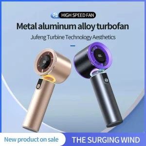 Hxtc88 Aluminum Alloy LED Light 4000mAh Rechargeable Digital Display Outdoor Portable Personal Hand Held Small Mini USB Fan