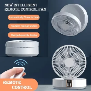 Hxtc88 Home Office High Speed Electric Usb Rechargeable Portable Wearable Small Mini Folding Desk Top Table Fan with Led Light