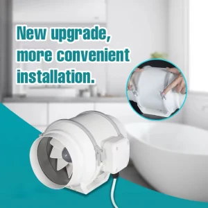 Hydroponics System HVAC Duct Axial Exhaust Fan ABS Plastic OEM ODM Low Noise Energy Saving AC Motor Three Speed HENGBO