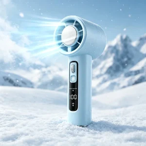 ICE Cooling Mini Portable Fan High Speed Smart Digital Display 100 Speed Adjustment Cooling Fan Outdoor Travel Gift