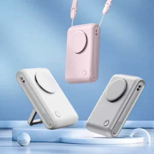 IMYCOO Portable Hanging Bladeless Neck Fan Mini Cooling USB Rechargeable Sports Waist Cooler Fan for Outdoor Sports Travel