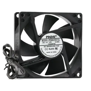 IP68 Protection High Performance 80X80X25MM 8025 12V 24V 48V DC Axial Fan Cooling Motor 1500RPM