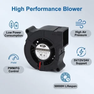 IP68 Waterproof 6025 DC Blower Fan 12V 24V 5V Cooling Ventilator High Speed Radial Fan for Outdoor Industrial Power
