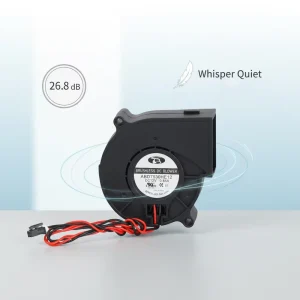 IP68 Waterproof 7530 DC Blower Fan 12V 24V Ultra Silent 26.8dBA Cooling Ventilator for Intelligent Toilet Dryer